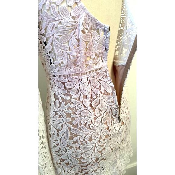 NWOT Lavender Ombre Lace Romper Mini Dress w/ Shorts Womens S Party/Cocktail - Picture 7 of 9